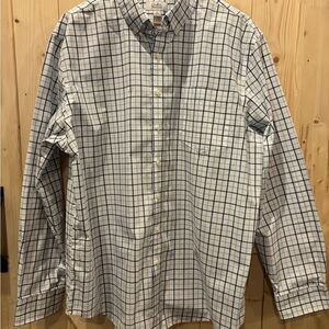 Croft & Barrow Men's White and Blue Checkered Shirt